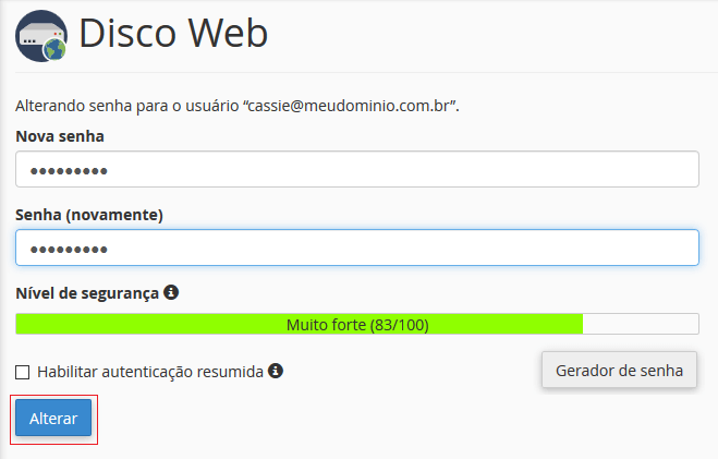 Confirme a troca da senha. Confirme a troca da senha.