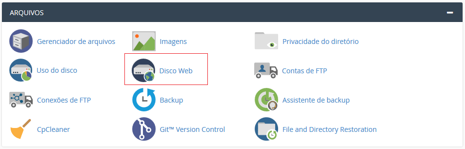 Na aba Arquivos. Na aba Arquivos.