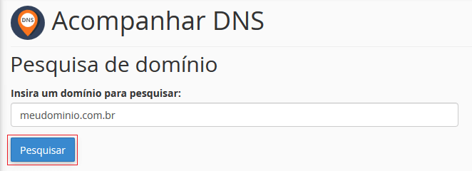 Pesquisando um domínio. Pesquisando um domínio.