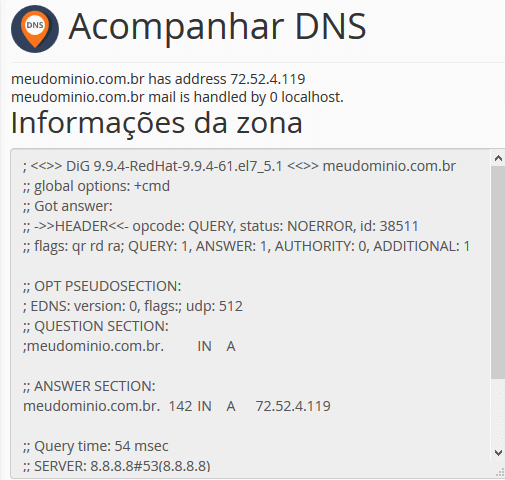 Informações da zona. Informações da zona.