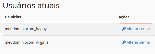 Alterar senha. Alterar senha.