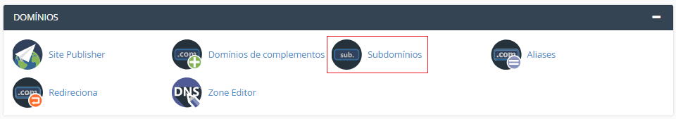 Na aba domínio. Na aba domínio.