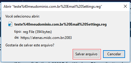 Executar o arquivo. Executar o arquivo.