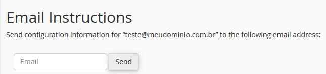 Enviar as instruções para outro email. Enviar as instruções para outro email.