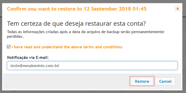 Confirme a ação. Confirme a ação.