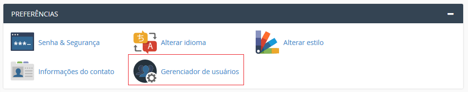 Na aba Preferências. Na aba Preferências.