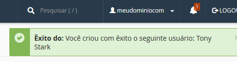 Mensagem de êxito. Mensagem de êxito.