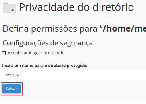 Nomeando diretório protegido. Nomeando diretório protegido.