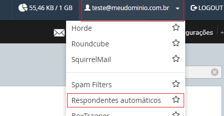 No canto superior direito. No canto superior direito.