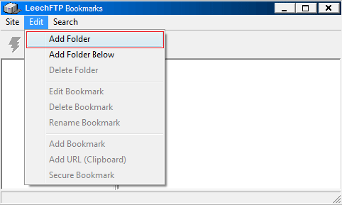 Edit>Add Folder.